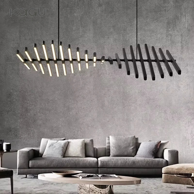 Decorbites™ Lámpara de Araña de Colgante LED en Forma de Espina de Pescado para Decoración Moderna Nórdica