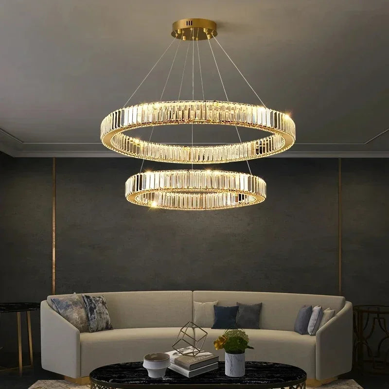 DecorBites™ Crystal Ceiling Pendant Chandelier for Luxury Room Decor