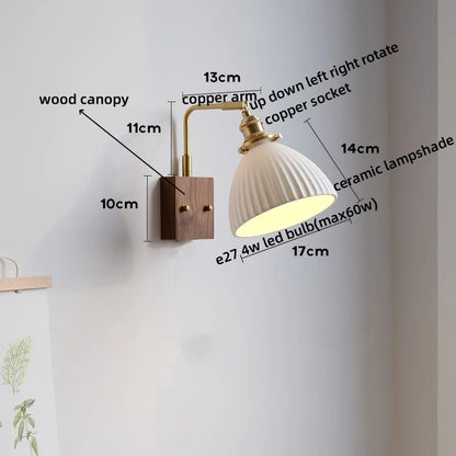 DecorBites™ Ceramic Copper LED Wall Lamps Bedroom Bathroom Mirror Light Fixtures