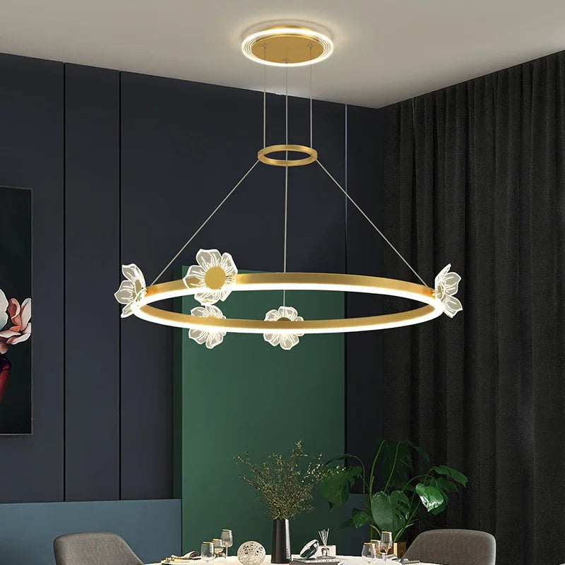 Decorbites™ Gold-Schmetterling-Kristall-Leuchter-Hängeampel für elegante Wohnzimmer- und Restaurantdekoration