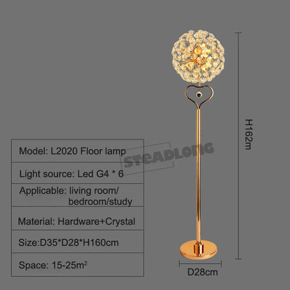 DecorBites™ LED Sunflower Crystal Floor Lamp for Home Decor in Living Room or Bedroom