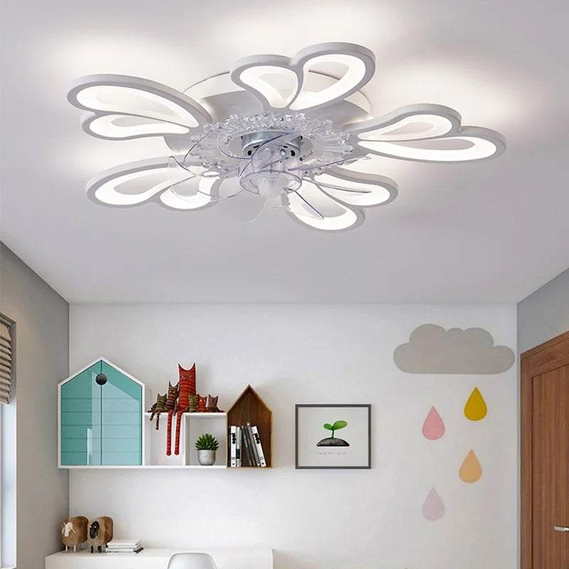 DecorBites™ Dimmable Ceiling Fan Lights with Remote Control for Living Children's Bedroom Dining Room