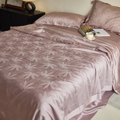 DecorBites™ Light Luxury Jacquard Quilt Set with Sheets & Pillowcases - Ice Silk, Washable & Cooling