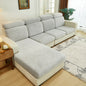 Decobites Velvet Sofa Cover: Single Loveseat L-shaped Protector in Polar Fleece Stretch Fabric.