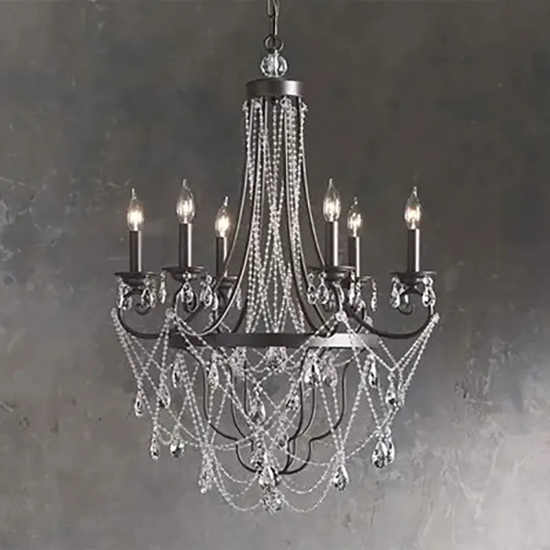 DecorBites™ Iron Art Crystal Candle Pendant Light for Home & Hospitality Decor