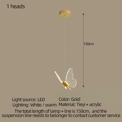 DecorBites™ LED Chandelier: Modern Butterfly Design, Acrylic, Exhibition Hall, Staircase, Bedroom Night Lamp Lighting Fixtures