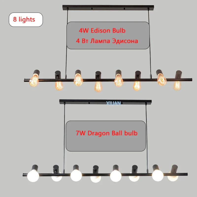 DecorBites™ Industrial Kitchen Island Chandelier Light for Living Room Dining Pendant Lamps E27