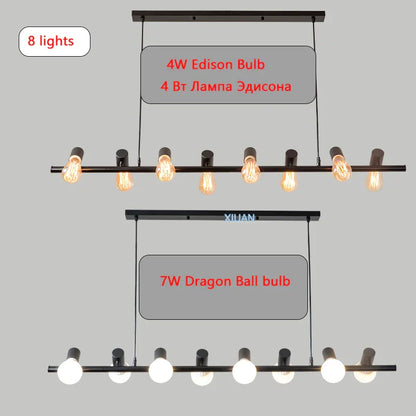 DecorBites™ Industrial Kitchen Island Chandelier Light for Living Room Dining Pendant Lamps E27