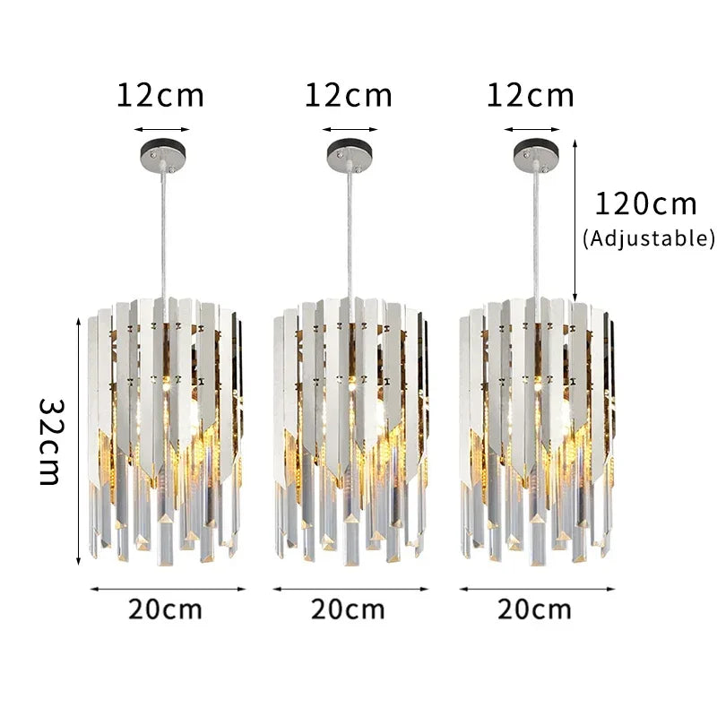 DecorBites™ Gold K9 Crystal LED Chandelier for Living Room Kitchen Dining Bedroom