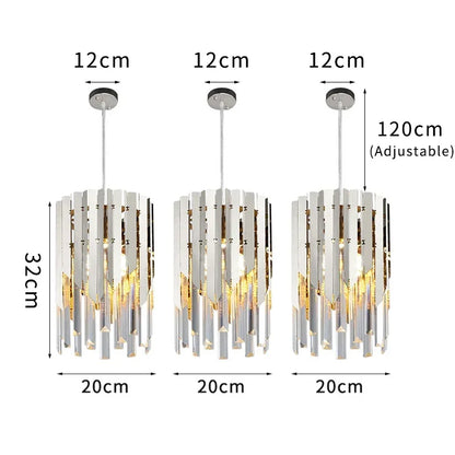 DecorBites™ Gold K9 Crystal LED Chandelier for Living Room Kitchen Dining Bedroom