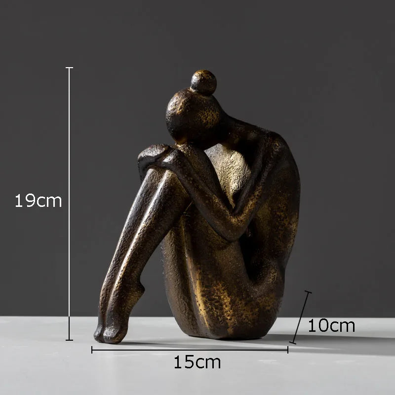 ديكورات ديكورية على شكل تمثال فتاة من راتنج DecorBites™ للمكتب وخزانة الكتب والمكتبة