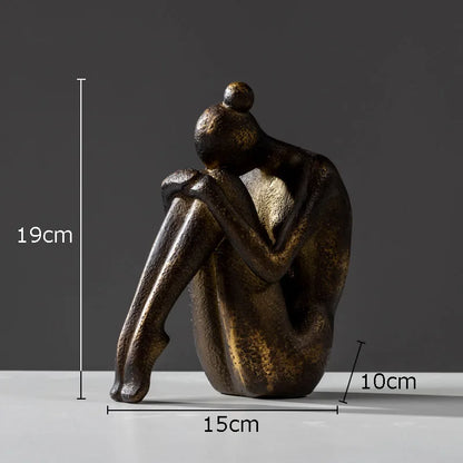 ديكورات ديكورية على شكل تمثال فتاة من راتنج DecorBites™ للمكتب وخزانة الكتب والمكتبة