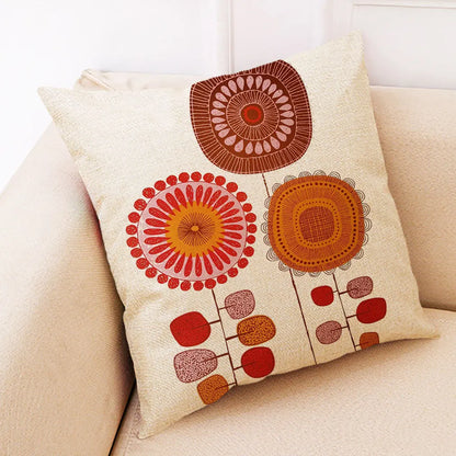 DecorBites™ Abstract Tree Flower Pattern Pillow Cover for Home Decor