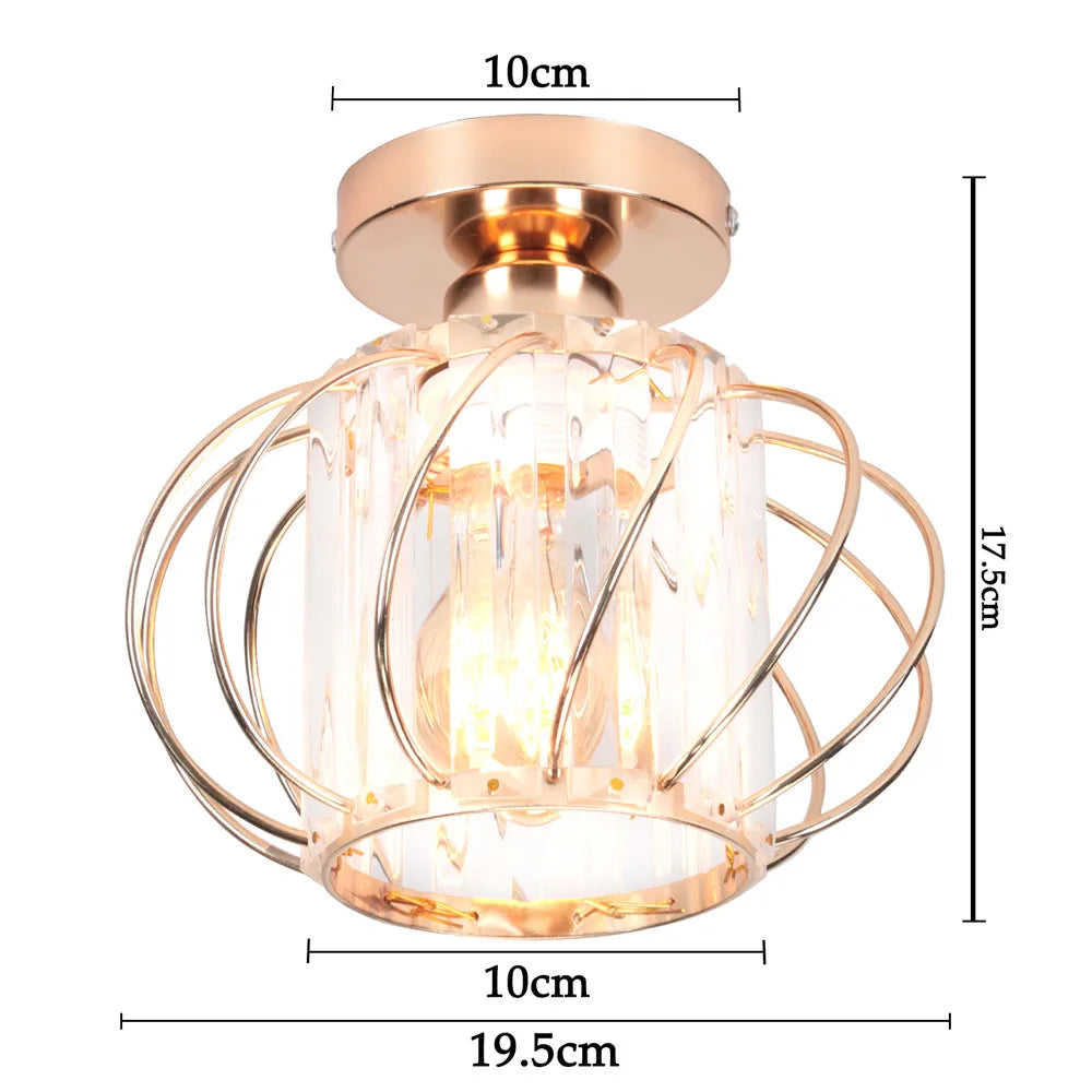 DecorBites™ Iron Round Crystal Ceiling Chandelier for Modern Indoor Lighting