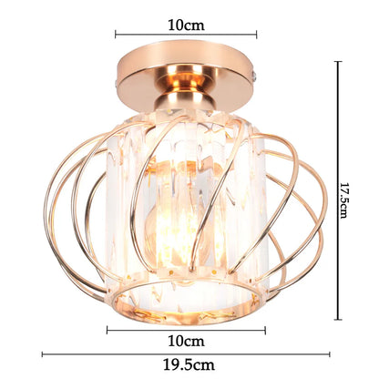 DecorBites™ Iron Round Crystal Ceiling Chandelier for Modern Indoor Lighting