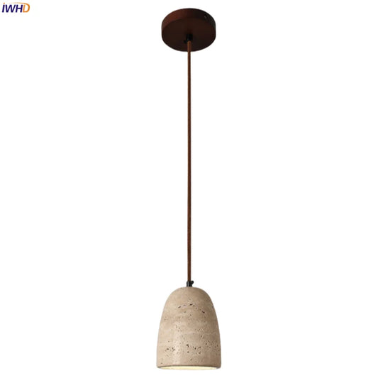 DecorBites™ LED Pendant Lights Yellow Travertine Japanese Vintage Hanging Lamp