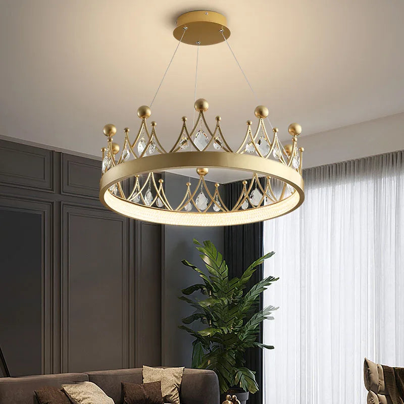 Lámpara colgante de araña de cristal DecorBites™ Crown para decoración de dormitorio y sala de estar
