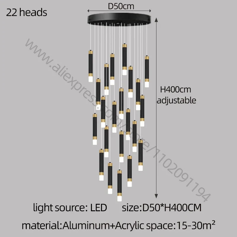 DecorBites™ LED Chandelier: Modern Nordic Acrylic Luxury Lighting for Home Decor