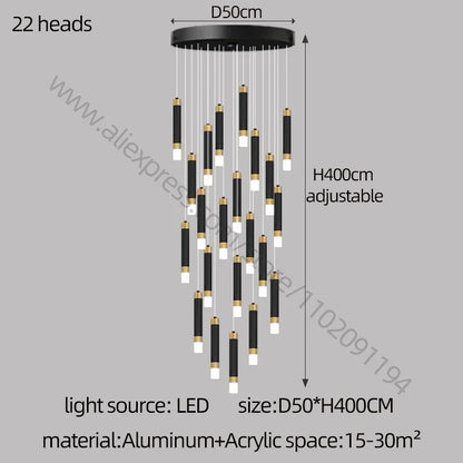 DecorBites™ LED Chandelier: Modern Nordic Acrylic Luxury Lighting for Home Decor
