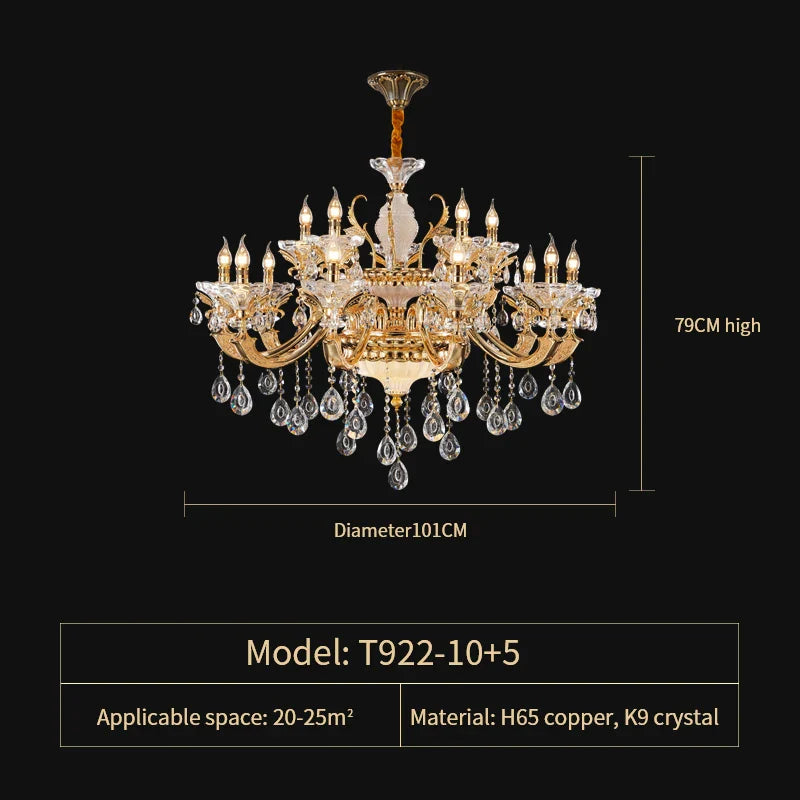 DecorBites™ Elegant Crystal Chandelier for Living Room, Dining Room, and Bedroom