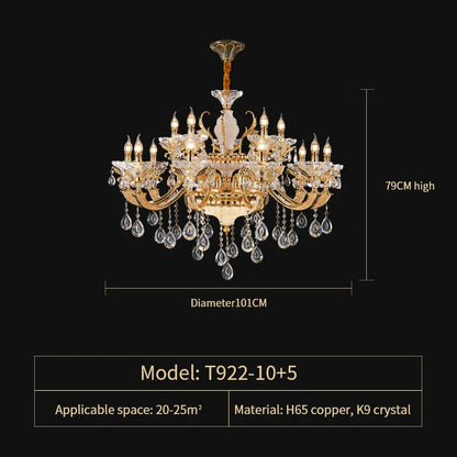 DecorBites™ Elegant Crystal Chandelier for Living Room, Dining Room, and Bedroom