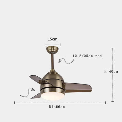 DecorBites™ Brushed Copper LED Ceiling Fan with Remote Control - 6 Speeds