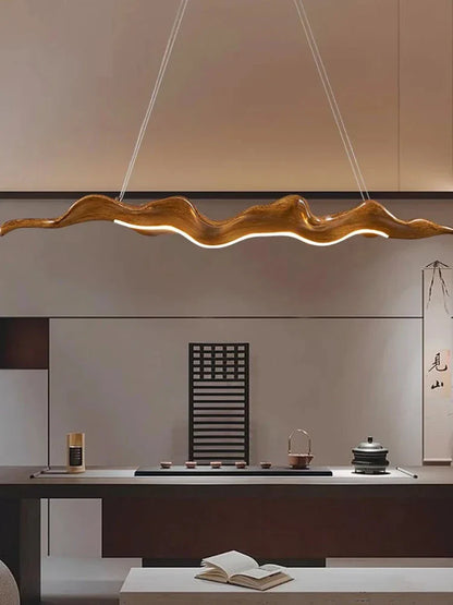 DecorBites™ Leaf Pendant Light: Modern Wood Hanging Lamp for Kitchen Dining Office Decor