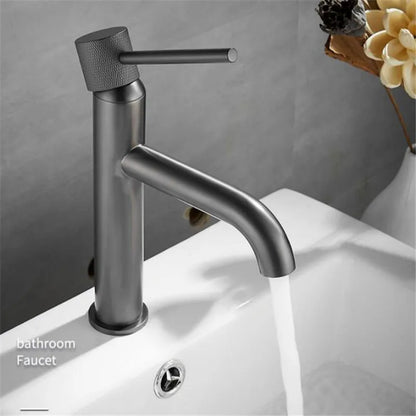 DecorBites™ Brushed Gold Swivel Faucet for Bathroom Basin, Hot Cold Water Sink Crane