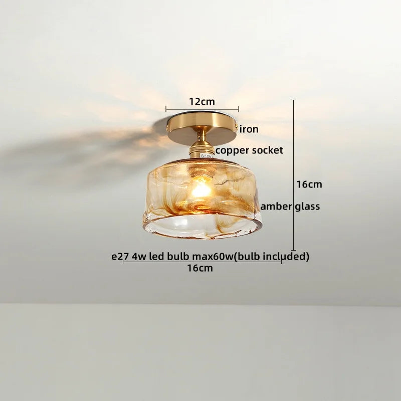 Green Glass Ceiling Lamp
