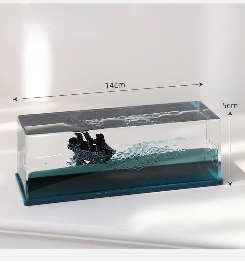 زينة سطح المكتب DecorBites™ على شكل سفينة القراصنة اللؤلؤة السوداء وزجاجة الانجراف