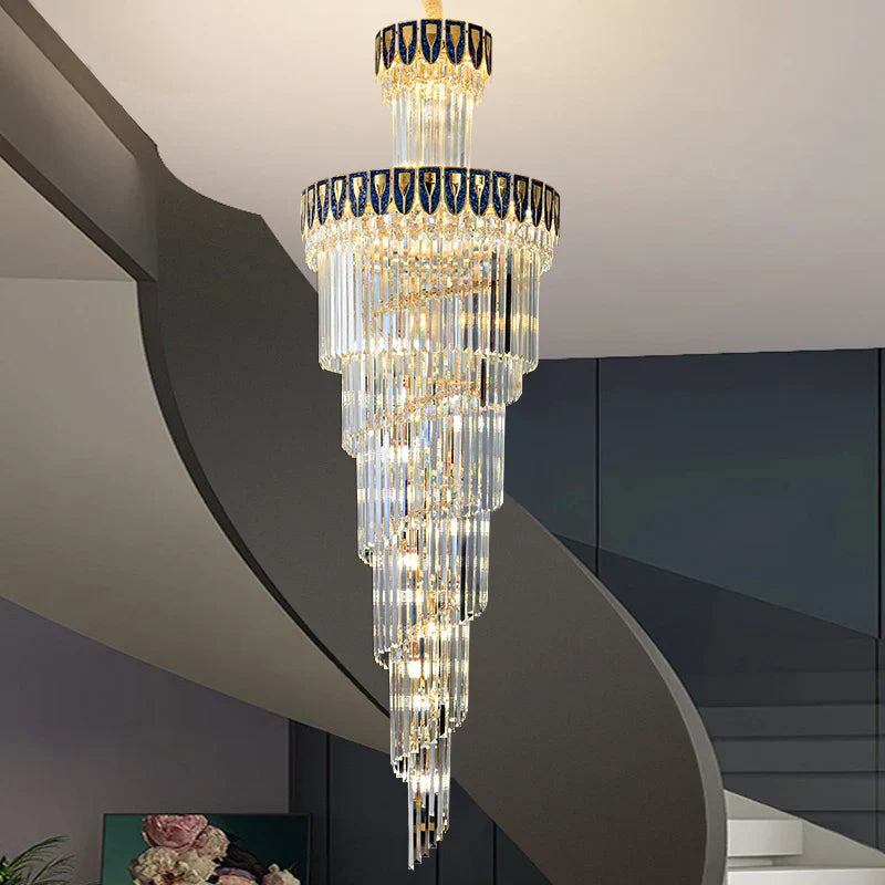 DecorBites™ Crystal Chandelier: Elegant Villa Living Room Lighting