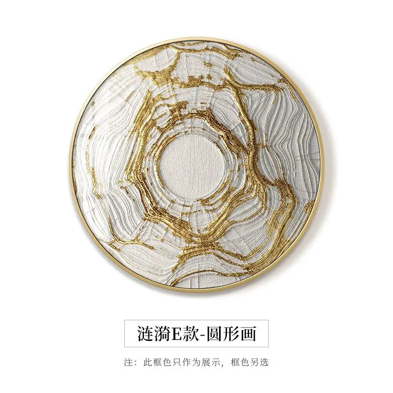 Pintura decorativa abstracta en lámina de oro Decorbites™ para espacios de comedor de lujo