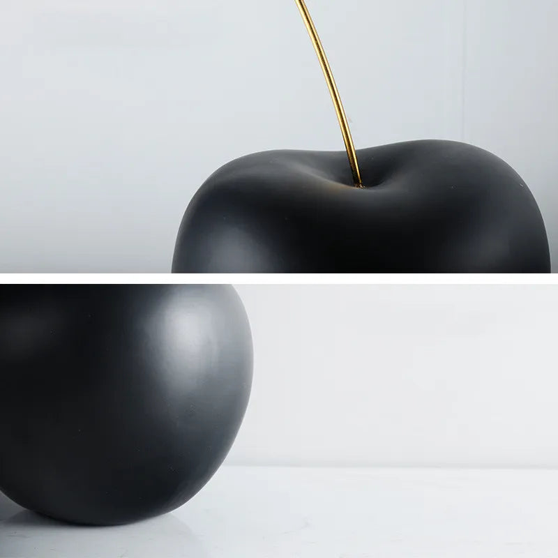 DecorBites™ Black Cherry Resin Sculpture Abstract Fruit Home Decor Figurine