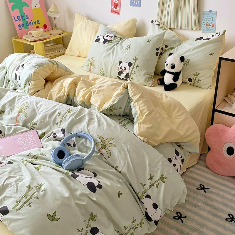 DecorBites™ Cloud Cotton Printed Bedding Sets | Super Soft Quilt Set for School Home Twin King