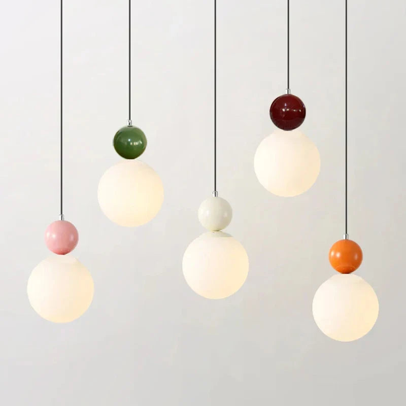 European White Glass Globe Pendant Light