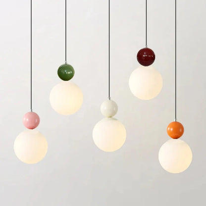 European White Glass Globe Pendant Light