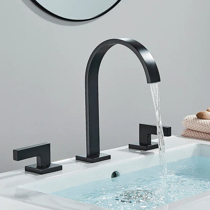 DecorBites™ Dual Handle Basin Faucet: Deck Mounted Hot Cold Water Mixer Taps for Bathroom