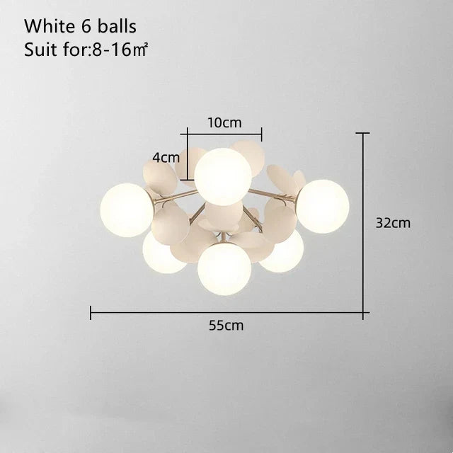 Lámpara de Techo LED para Niños Decorbites™: Candelabro de Vidrio y Lámina de Hierro
