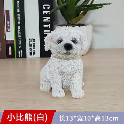 DecorBites™ Dog Sculpture for Home Decor - Lifelike Resin Pup Figurine Craft