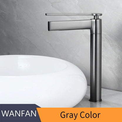 DecorBites™ Brass Deck Mounted Basin Faucet Single Handle Hot Cold Mixer for Bathroom Sink