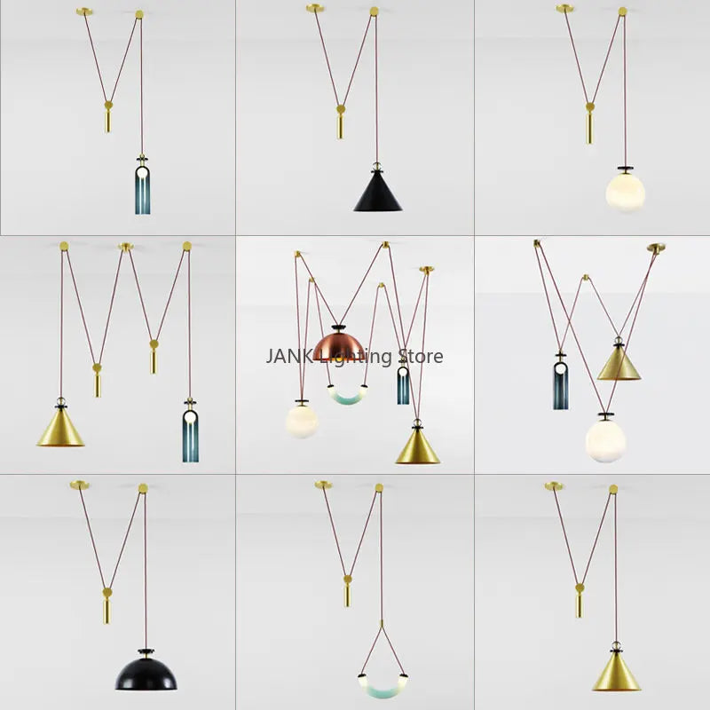 DecorBites™ Glass Chandelier: Adjustable Shape, LED Decorative Lamps for Restaurant, Bedroom, Bar.