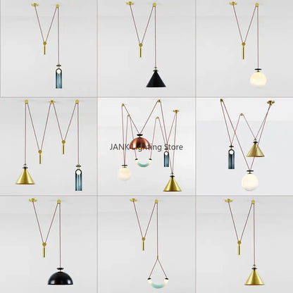 DecorBites™ Glass Chandelier: Adjustable Shape, LED Decorative Lamps for Restaurant, Bedroom, Bar.