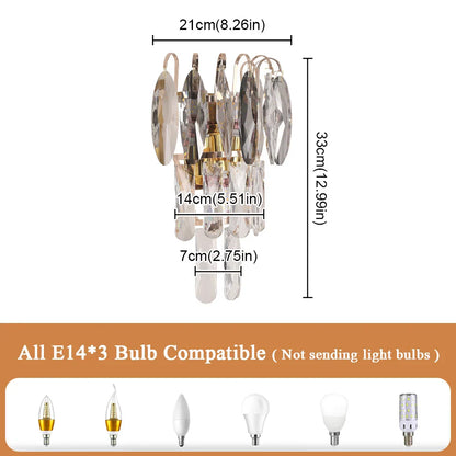 Lámpara de pared LED de cristal DecorBites™ Diseño moderno y elegante para sala de estar y dormitorio