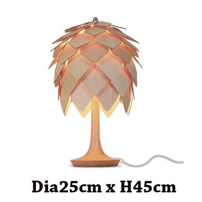 Nordic Oak Pinecone Wood Pendant Light
