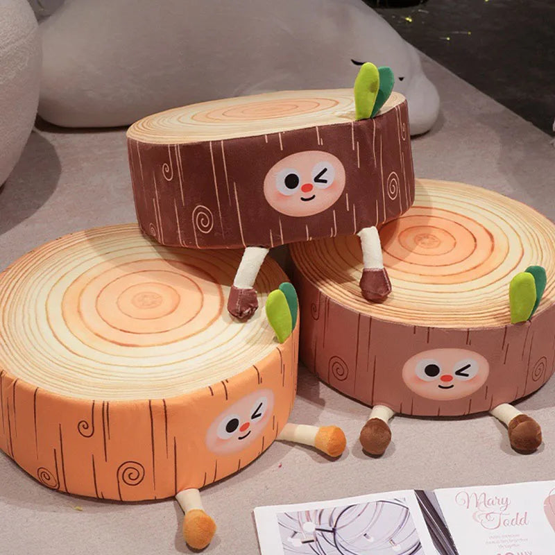 DecorBites™ Cartoon Tree Stump Cushion for Bedroom, Sofa & Balcony Decoration