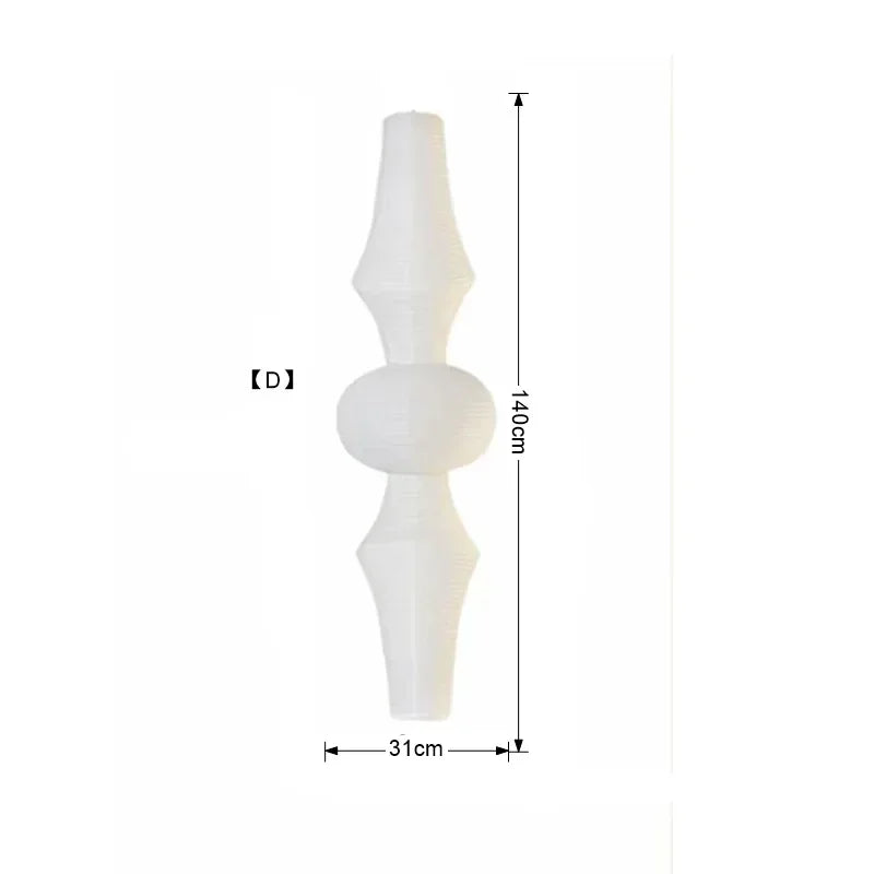 Akari-Style White Paper Wabi-Sabi Pendant Light