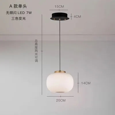 DecorBites™ Glass Ball Pendant Light: Modern Milky White LED Hanging Lamp for Dining Table