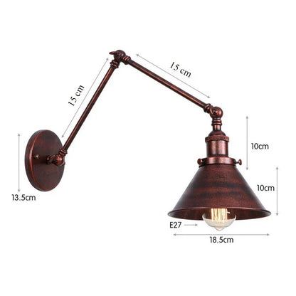 Aplique de pared vintage de cobre negro Decorbites™ con brazo largo para dormitorio de hogar