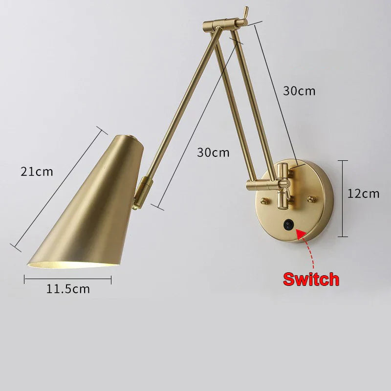 ديكوربايتس™ مصباح حائط LED قابل للتعديل E27، إضاءة داخلية، ديكور منزلي، تركيبات غرفة النوم