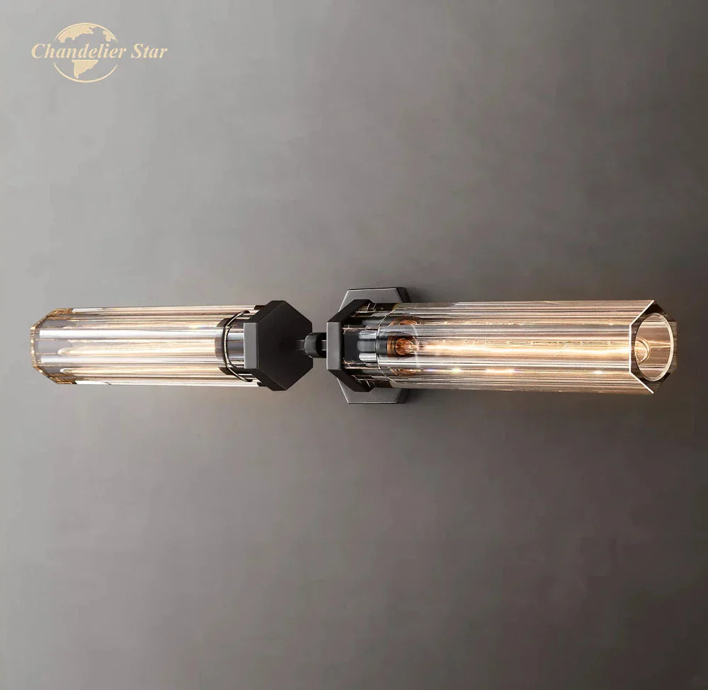 DecorBites™ Crystal Hexagonal Sconce: Modern Wall Lamp for Bathroom, Living Room, Bedroom